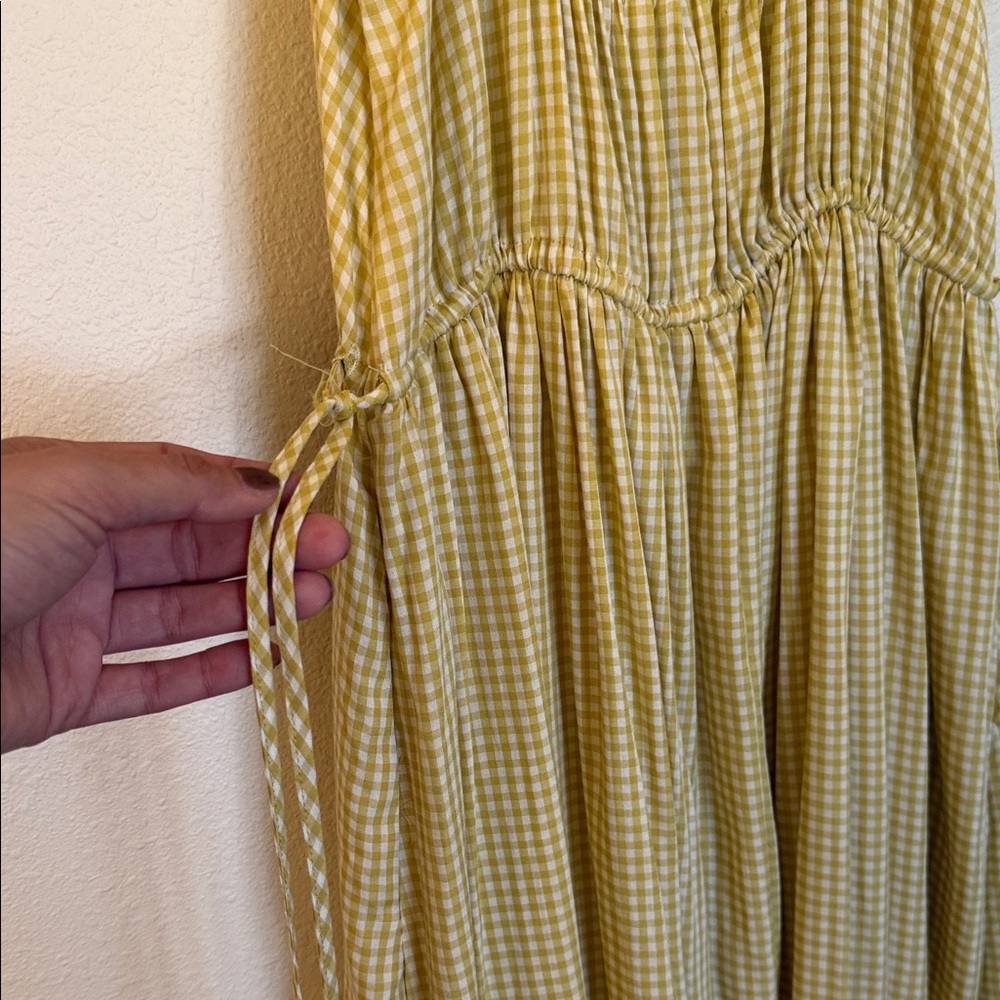 Mustard Seed Yellow Checkered Maxi Dress - Picture 4 of 6
